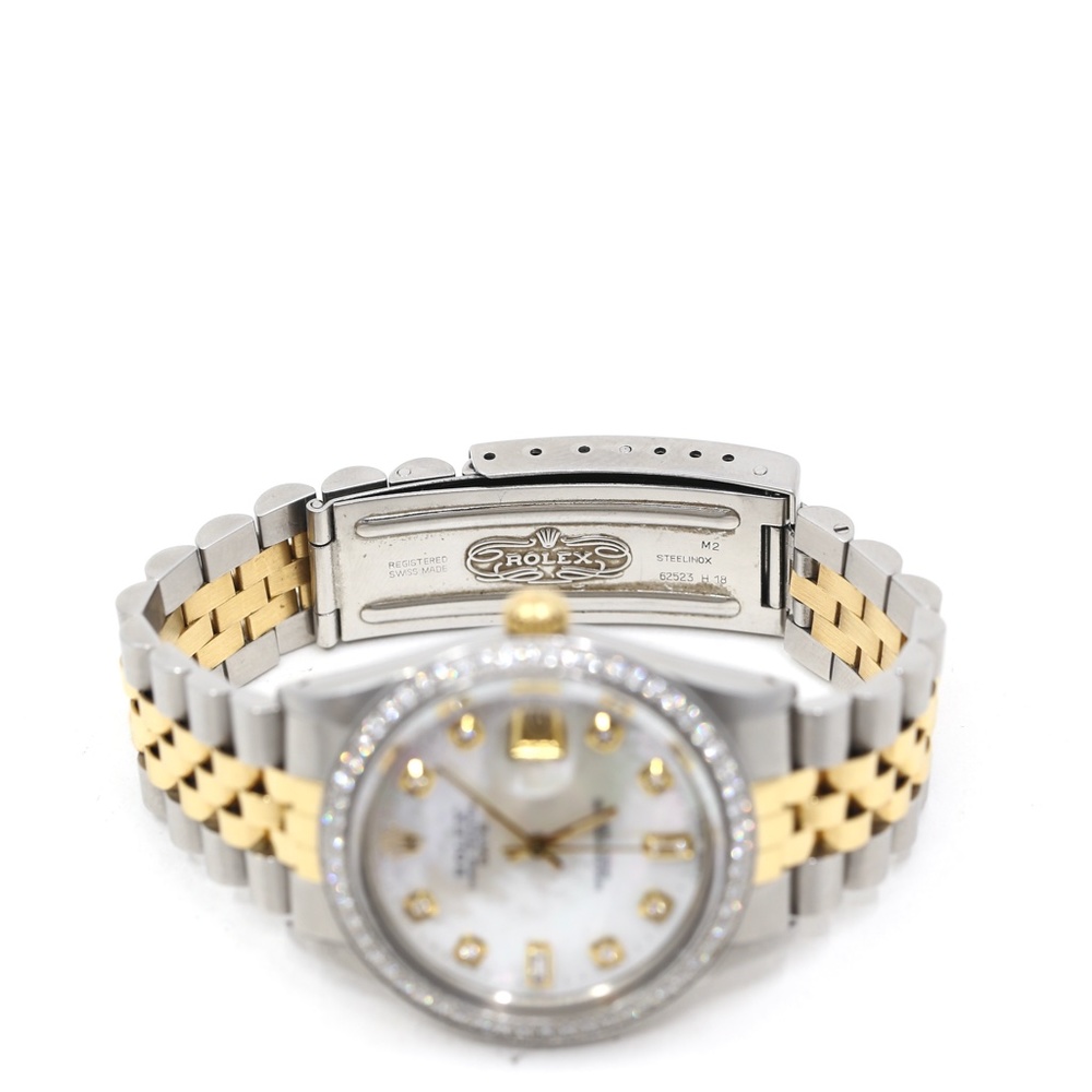 Rolex Oyster Perpetual Date Pearl Gold and Diamonds Watch - Picture 9 of 9